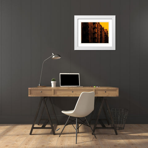 Fire Escapes White Modern Wood Framed Art Print with Double Matting by Pica, Jeff