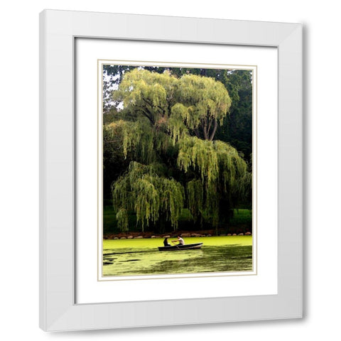 Central Park Couple Summer White Modern Wood Framed Art Print with Double Matting by Pica, Jeff