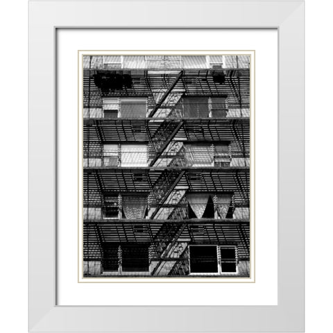 Escaping The Fire D White Modern Wood Framed Art Print with Double Matting by Pica, Jeff