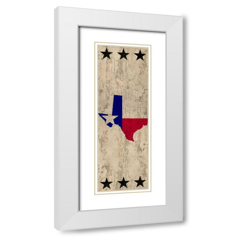 Lone Star State White Modern Wood Framed Art Print with Double Matting by Allen, Kimberly