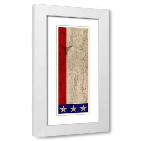 Texas Pride White Modern Wood Framed Art Print with Double Matting by Allen, Kimberly