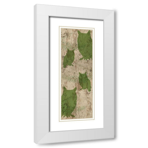 Owls and Branches White Modern Wood Framed Art Print with Double Matting by Allen, Kimberly