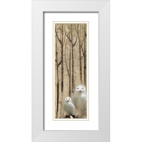 Owls in the Trees 2 White Modern Wood Framed Art Print with Double Matting by Allen, Kimberly