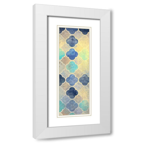 Indigo Panel A White Modern Wood Framed Art Print with Double Matting by Allen, Kimberly