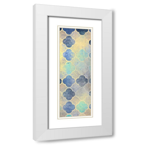 Indigo Panel B White Modern Wood Framed Art Print with Double Matting by Allen, Kimberly