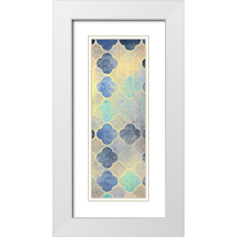Indigo Panel B White Modern Wood Framed Art Print with Double Matting by Allen, Kimberly