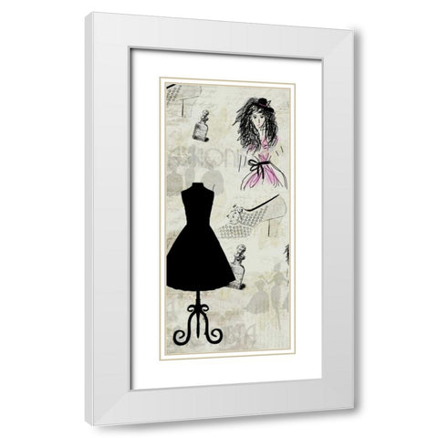 Fashion-ista 1 White Modern Wood Framed Art Print with Double Matting by Allen, Kimberly