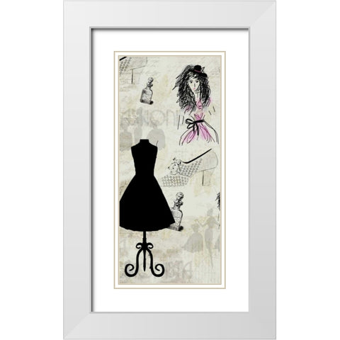 Fashion-ista 1 White Modern Wood Framed Art Print with Double Matting by Allen, Kimberly
