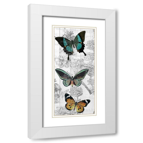 Butterflies Are Free 2 White Modern Wood Framed Art Print with Double Matting by Allen, Kimberly