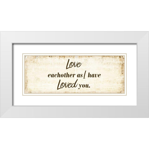 Love Each Other White Modern Wood Framed Art Print with Double Matting by Allen, Kimberly