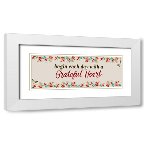 Begin Each Day White Modern Wood Framed Art Print with Double Matting by Allen, Kimberly