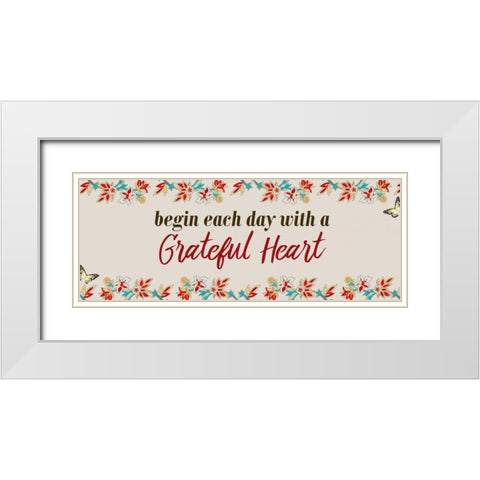 Begin Each Day White Modern Wood Framed Art Print with Double Matting by Allen, Kimberly