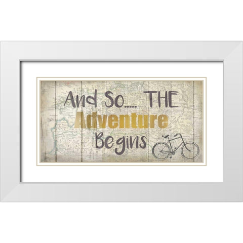 Adventure Awaits 3 White Modern Wood Framed Art Print with Double Matting by Allen, Kimberly