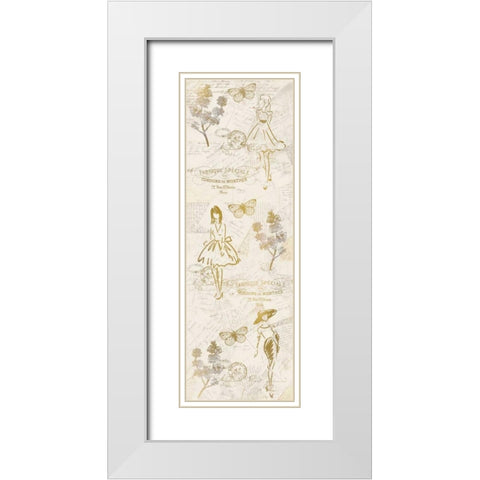 Fashion Postcard White Modern Wood Framed Art Print with Double Matting by Allen, Kimberly