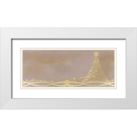 Christmas Tree Panel White Modern Wood Framed Art Print with Double Matting by Allen, Kimberly