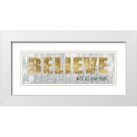 Believe With All White Modern Wood Framed Art Print with Double Matting by Allen, Kimberly