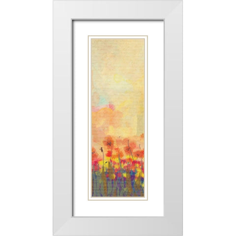 Poppies B White Modern Wood Framed Art Print with Double Matting by Allen, Kimberly