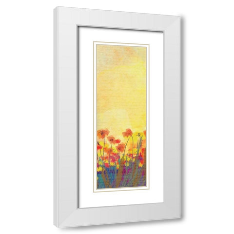 Poppies C White Modern Wood Framed Art Print with Double Matting by Allen, Kimberly