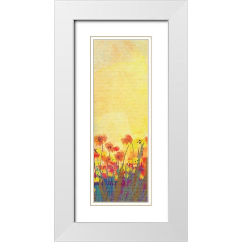 Poppies C White Modern Wood Framed Art Print with Double Matting by Allen, Kimberly