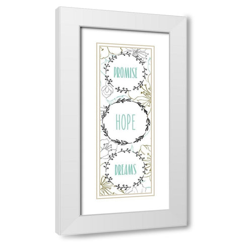 Beginnings 5 White Modern Wood Framed Art Print with Double Matting by Kimberly, Allen