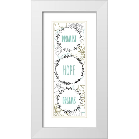 Beginnings 5 White Modern Wood Framed Art Print with Double Matting by Kimberly, Allen