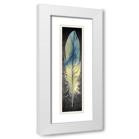 Feather on Black 1 White Modern Wood Framed Art Print with Double Matting by Allen, Kimberly