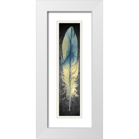 Feather on Black 1 White Modern Wood Framed Art Print with Double Matting by Allen, Kimberly