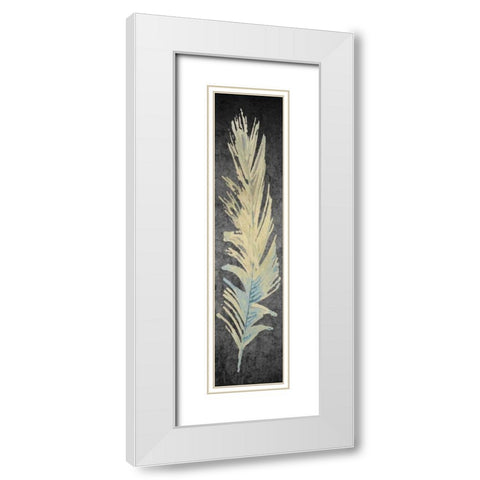 Feather on Black 3 White Modern Wood Framed Art Print with Double Matting by Allen, Kimberly