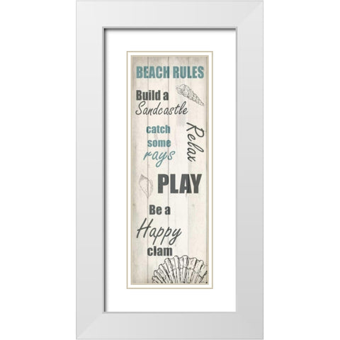 Beach 1 White Modern Wood Framed Art Print with Double Matting by Allen, Kimberly