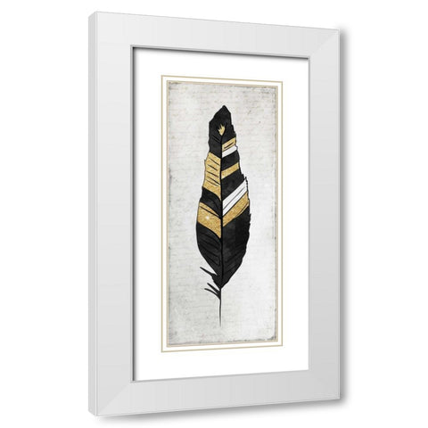 Feathered Griffin 3 White Modern Wood Framed Art Print with Double Matting by Allen, Kimberly