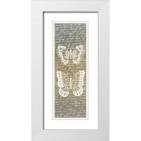 Butterfly Panel 2 White Modern Wood Framed Art Print with Double Matting by Allen, Kimberly