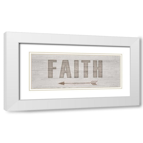 Carved Faith White Modern Wood Framed Art Print with Double Matting by Allen, Kimberly