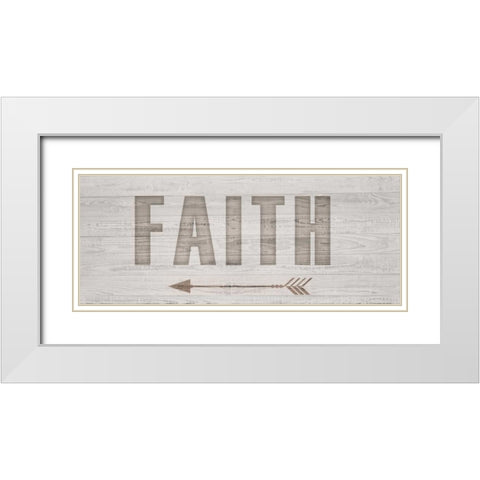 Carved Faith White Modern Wood Framed Art Print with Double Matting by Allen, Kimberly