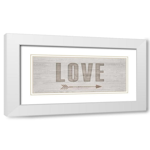 Carved Love White Modern Wood Framed Art Print with Double Matting by Allen, Kimberly