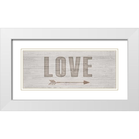 Carved Love White Modern Wood Framed Art Print with Double Matting by Allen, Kimberly