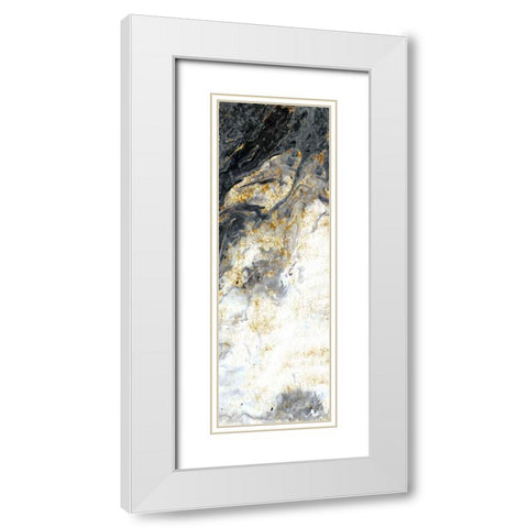 Gold Flecks Mood 2 White Modern Wood Framed Art Print with Double Matting by Allen, Kimberly