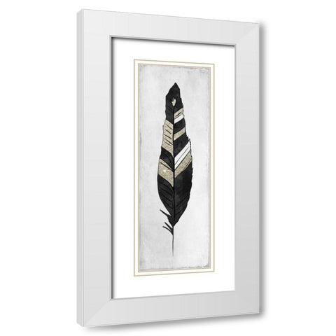 White Feathered 3 White Modern Wood Framed Art Print with Double Matting by Allen, Kimberly