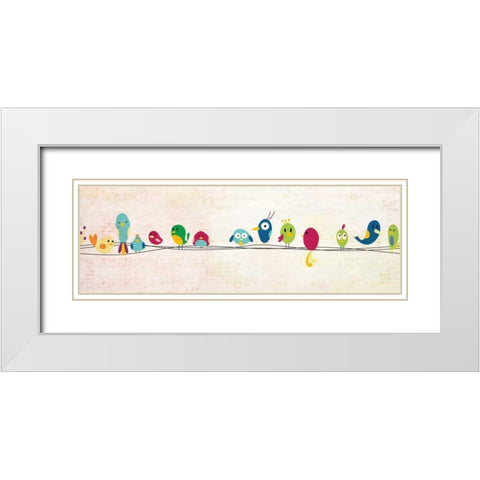 On the Wire 1 White Modern Wood Framed Art Print with Double Matting by Allen, Kimberly