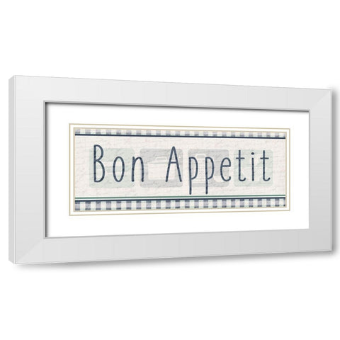 Bon Appetit White Modern Wood Framed Art Print with Double Matting by Kimberly, Allen