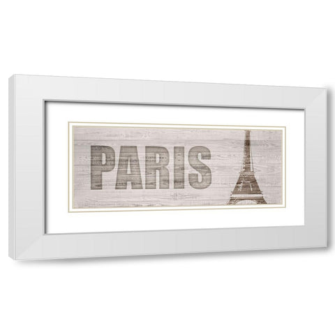 Paris White Modern Wood Framed Art Print with Double Matting by Kimberly, Allen