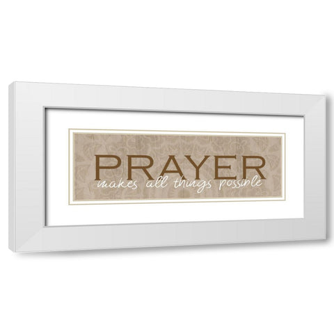 Prayer White Modern Wood Framed Art Print with Double Matting by Kimberly, Allen