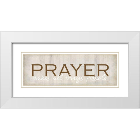 Prayer v2 White Modern Wood Framed Art Print with Double Matting by Kimberly, Allen