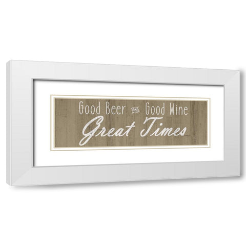 Great Time v2 White Modern Wood Framed Art Print with Double Matting by Kimberly, Allen