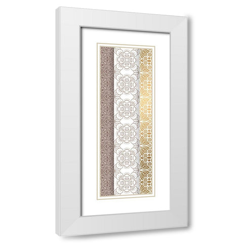 Ornamental B White Modern Wood Framed Art Print with Double Matting by Kimberly, Allen