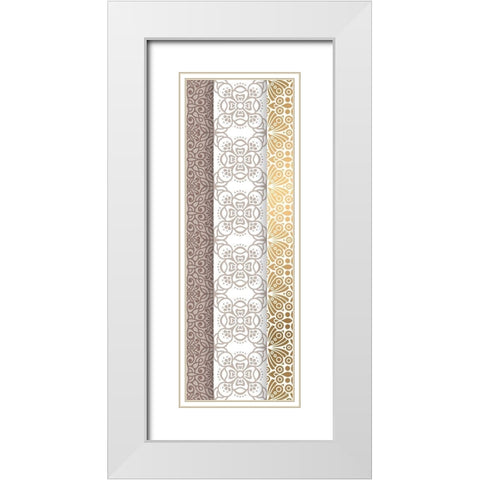 Ornamental B White Modern Wood Framed Art Print with Double Matting by Kimberly, Allen