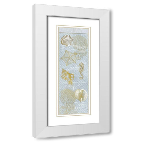 Azure Coastal Calm Panel White Modern Wood Framed Art Print with Double Matting by Kimberly, Allen