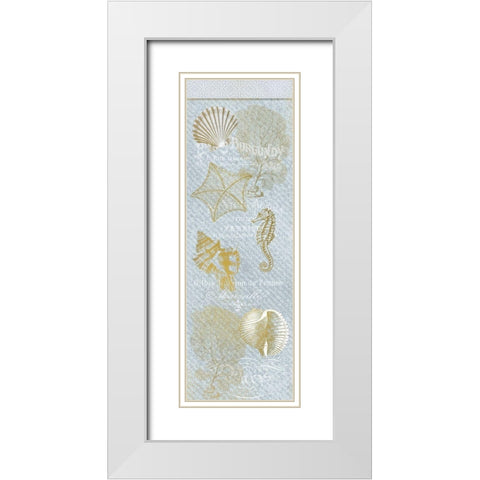 Azure Coastal Calm Panel White Modern Wood Framed Art Print with Double Matting by Kimberly, Allen