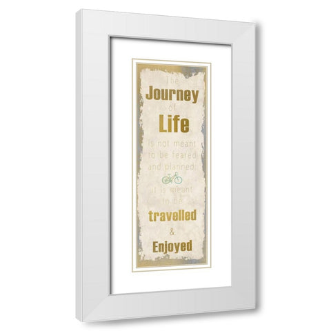 Lifes Journey 5 White Modern Wood Framed Art Print with Double Matting by Kimberly, Allen