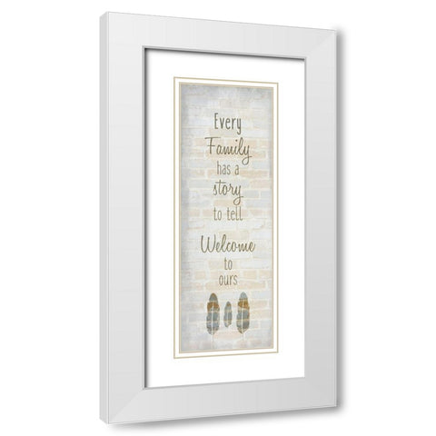 Family D White Modern Wood Framed Art Print with Double Matting by Kimberly, Allen