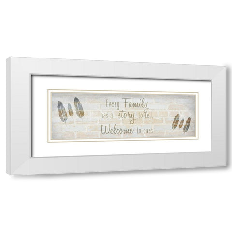 Family E White Modern Wood Framed Art Print with Double Matting by Kimberly, Allen